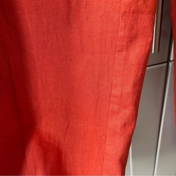 House Of Harlow Rustic Red Abstract Boho Belted Casual Linen Pants Contemporary - Picture 3 of 8